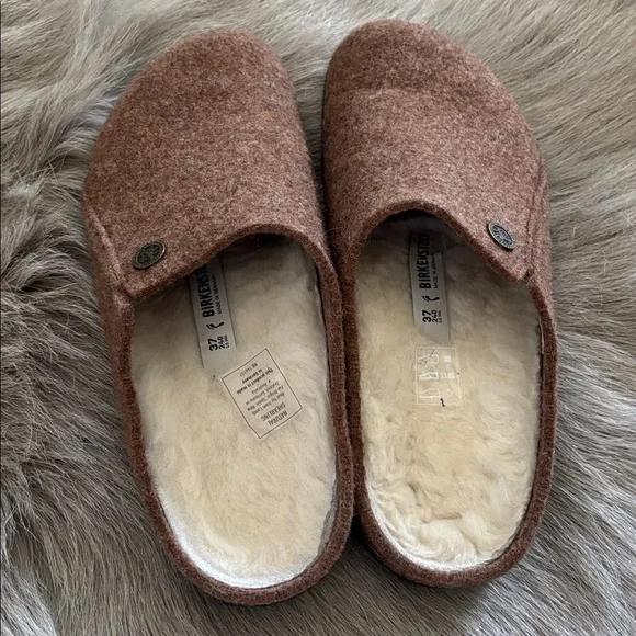 NEW Birkenstock Zermatt Brown Slippers 37 narrow - Picture 2 of 6
